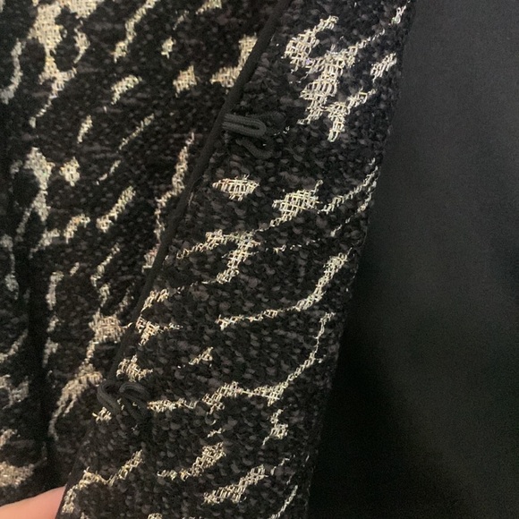 Alice + Olivia Black Lurex Tweed Kidman Box Crop Jacket Small black metallic - Picture 8 of 12